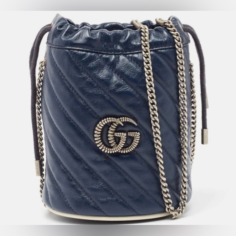 Gucci Marmont Blue Bucket Bag